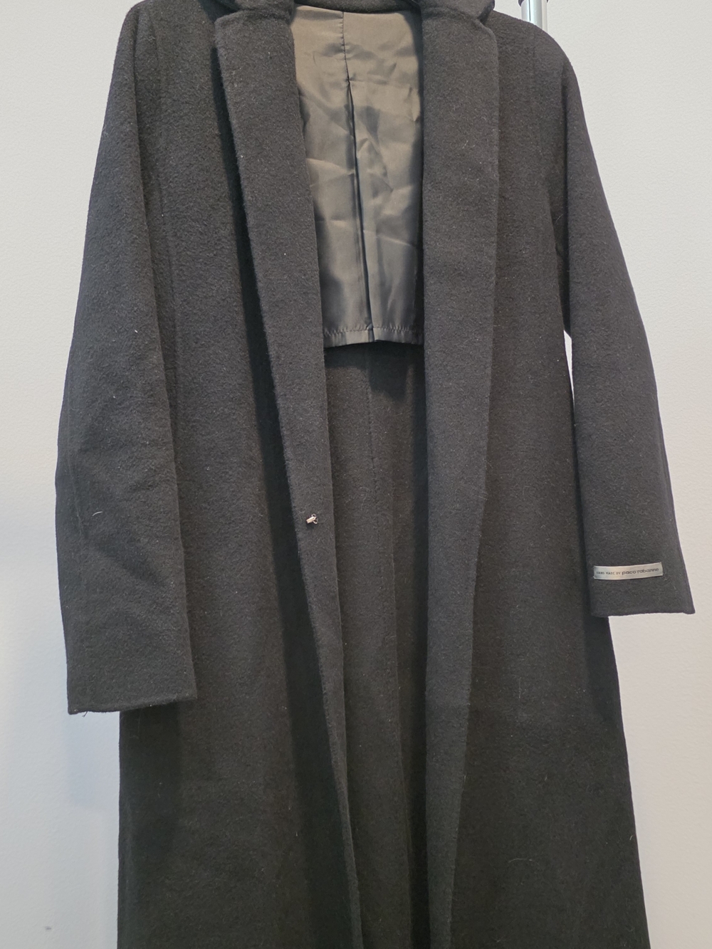 Paco Rabanne Black Women Wool-Blend Belted Coat - Picture 8 of 14